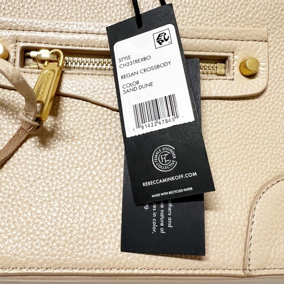 Rebecca Minkoff Womens Sand Dune Tan Square Regan Leather Crossbody Bag - Picture 9 of 10